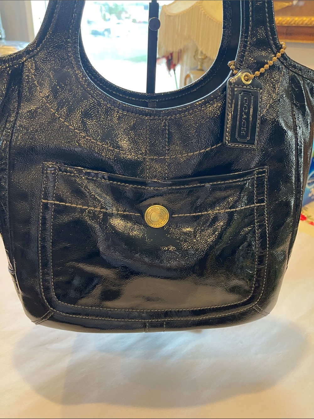 COACH Vintage Legacy Ergo Hobo Satchel Shoulder Bag Tote Pat Leather - Picture 3 of 13